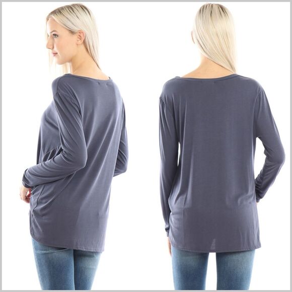 Navy Casual Top with Twist Knot Detail - Picture 2 of 8